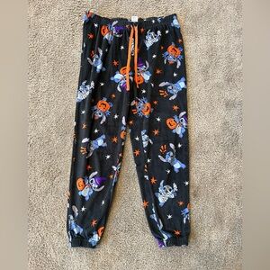 Disney Stitch Halloween Themed Black Pajama Pants Size Medium